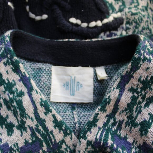 Anthropologie HWR Monogram Emma embroidered wool waterfall Cardigan Sweater M - Picture 12 of 12